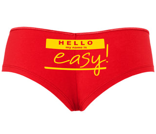 Hello My Name Is Easy - Red Boyshort