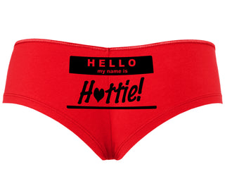 Hello My Name Is Hottie - Red Boyshort