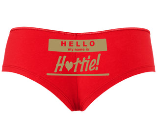 Hello My Name Is Hottie - Red Boyshort