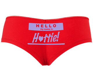 Hello My Name Is Hottie - Red Boyshort