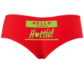 Hello My Name Is Hottie - Red Boyshort