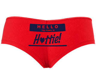 Hello My Name Is Hottie - Red Boyshort