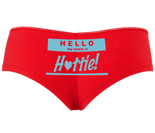Hello My Name Is Hottie - Red Boyshort