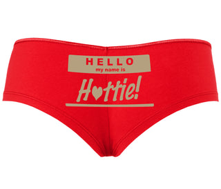 Hello My Name Is Hottie - Red Boyshort