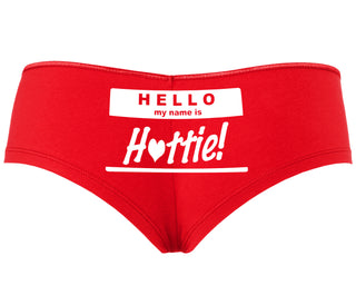 Hello My Name Is Hottie - Red Boyshort