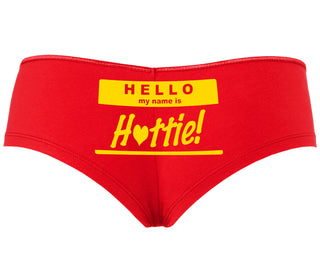 Hello My Name Is Hottie - Red Boyshort