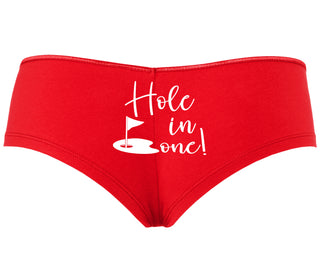 Hole In One - Suggestive Golf - Red Boyshort