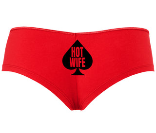 Hot Wife Spade Symbol - Red Boyshort