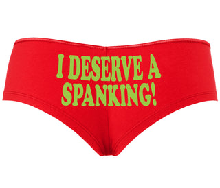I Deserve A Spanking - Red Boyshort
