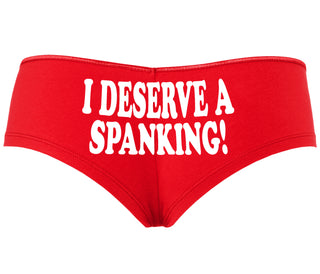 I Deserve A Spanking - Red Boyshort