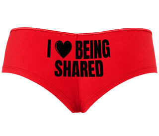 I Love Being Shared - Red Boyshort