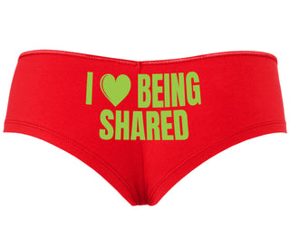 I Love Being Shared - Red Boyshort