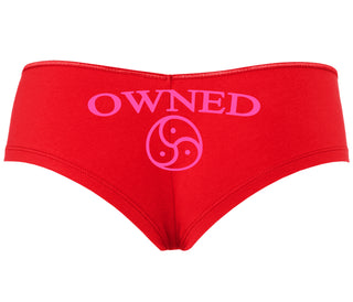 Owned With BDSM Symbol - Red Boyshort
