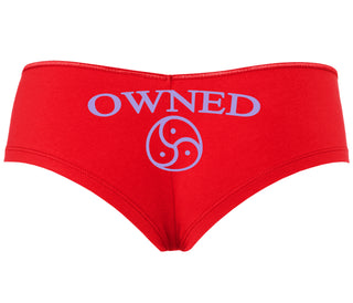 Owned With BDSM Symbol - Red Boyshort