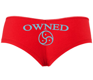 Owned With BDSM Symbol - Red Boyshort