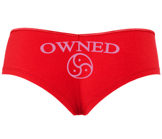 Owned With BDSM Symbol - Red Boyshort