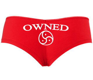 Owned With BDSM Symbol - Red Boyshort