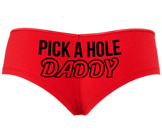 Pick A Hole Daddy - Red Boyshort