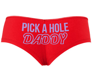 Pick A Hole Daddy - Red Boyshort
