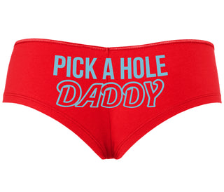 Pick A Hole Daddy - Red Boyshort