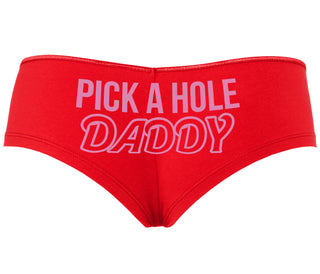 Pick A Hole Daddy - Red Boyshort