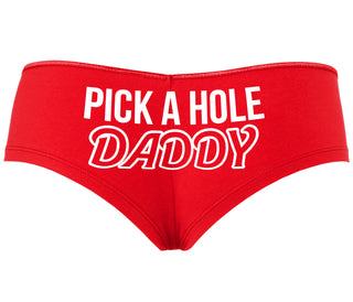 Pick A Hole Daddy - Red Boyshort