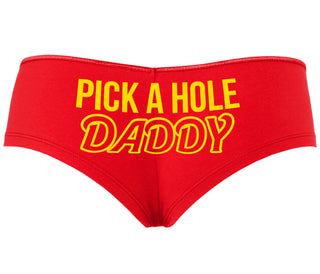 Pick A Hole Daddy - Red Boyshort
