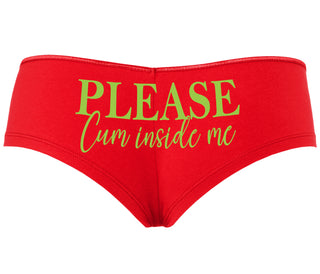 Please Cum Inside Me - Red Boyshort