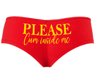 Please Cum Inside Me - Red Boyshort