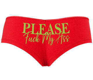 Please Fuck My Ass - Red Boyshort