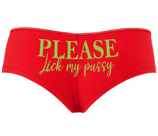 Please Lick My Pussy - Red Boyshort