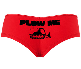 Plow Me - Funny Tractor Design - Red Boyshort
