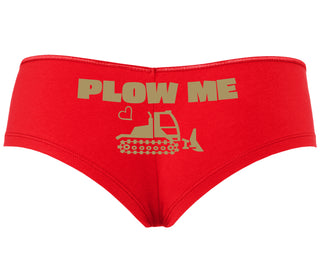 Plow Me - Funny Tractor Design - Red Boyshort