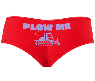 Plow Me - Funny Tractor Design - Red Boyshort