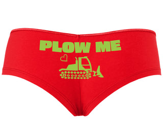 Plow Me - Funny Tractor Design - Red Boyshort