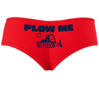 Plow Me - Funny Tractor Design - Red Boyshort