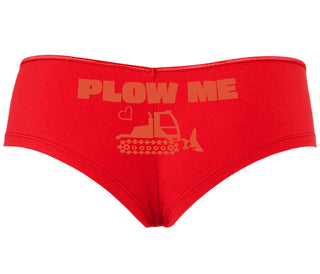 Plow Me - Funny Tractor Design - Red Boyshort