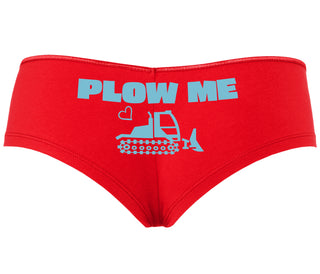Plow Me - Funny Tractor Design - Red Boyshort