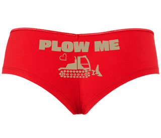 Plow Me - Funny Tractor Design - Red Boyshort