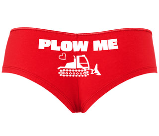 Plow Me - Funny Tractor Design - Red Boyshort