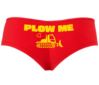 Plow Me - Funny Tractor Design - Red Boyshort