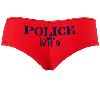 Police Wife Stencil Design - Red Boyshort