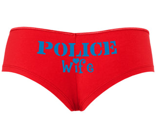 Police Wife Stencil Design - Red Boyshort