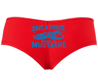 Save A Horse Ride A Mustache - Red Boyshort