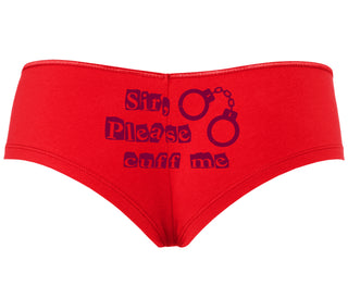 Sir Please Cuff Me - Red Boyshort