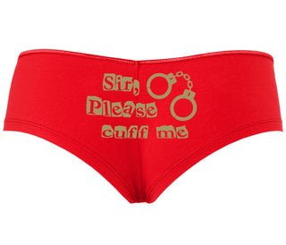Sir Please Cuff Me - Red Boyshort
