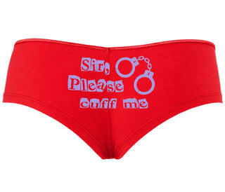 Sir Please Cuff Me - Red Boyshort