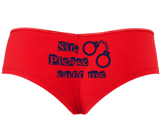Sir Please Cuff Me - Red Boyshort