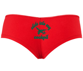 Slide Into My Cockpit - Red Boyshort