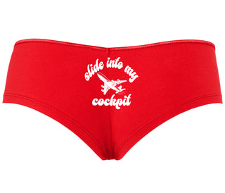 Slide Into My Cockpit - Red Boyshort